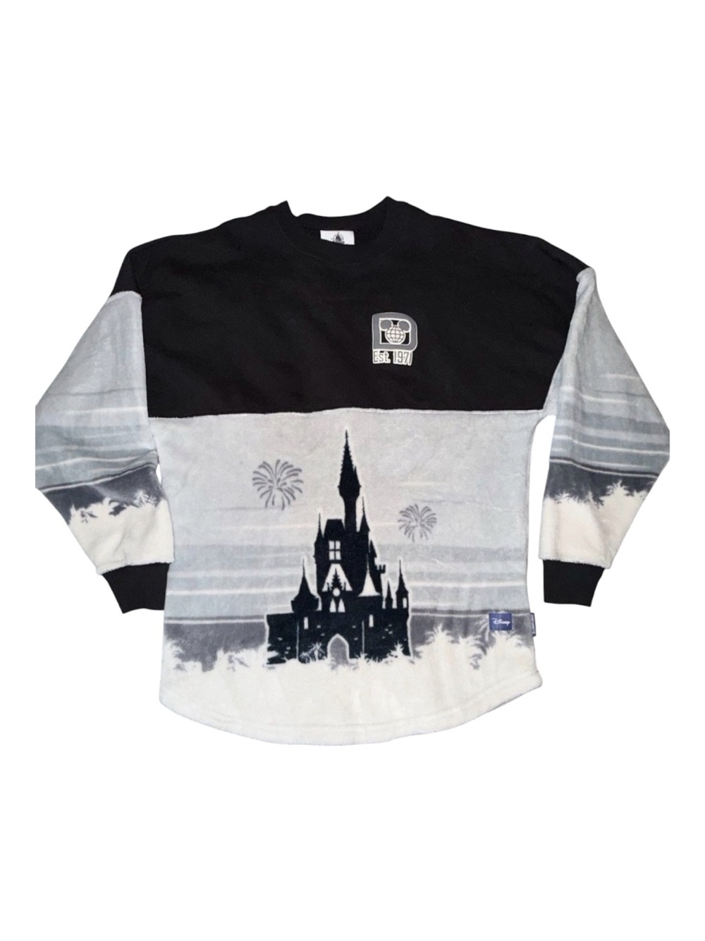 Disney World Castle Fleece Sherpa Spirit Jersey Black‎ Fireworks Small